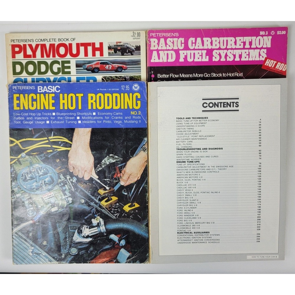 Petersens Car Repair Manuals Plymouth Dodge Engine Hot Rod Fuel System Lot of 4